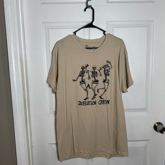 NWOT Bowery Supply Co Graphic Tee Size Lg Brown-Tan Skeleton Crew Casual Cotton - Picture 2 of 6